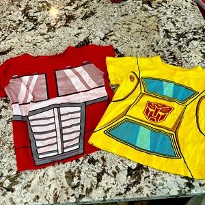 Hasbro Red and Yellow Transformers Kids Tees